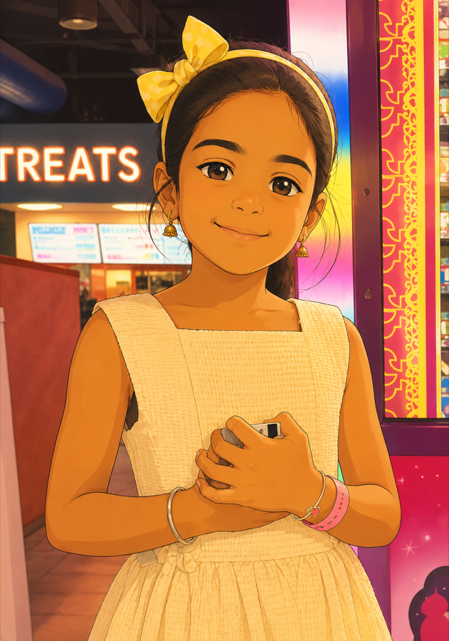 Illustration of Siddhi from the Snack Shack helper team